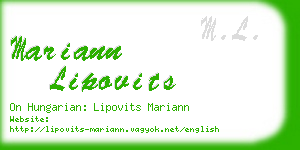 mariann lipovits business card